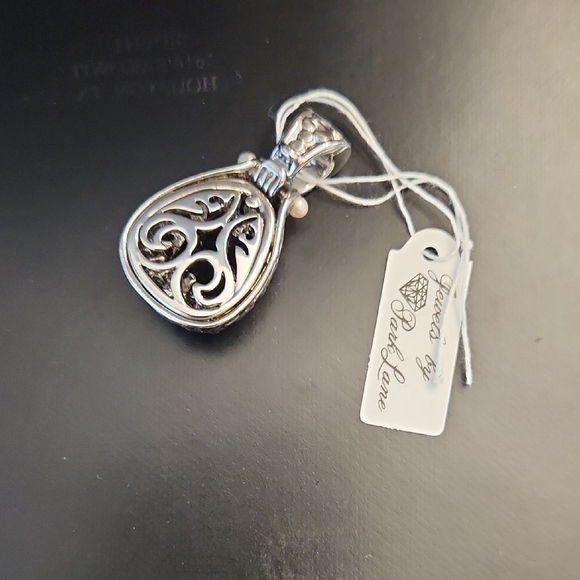 Park Lane Silver and Gold Necklace with Black Gem - Picture 2 of 2